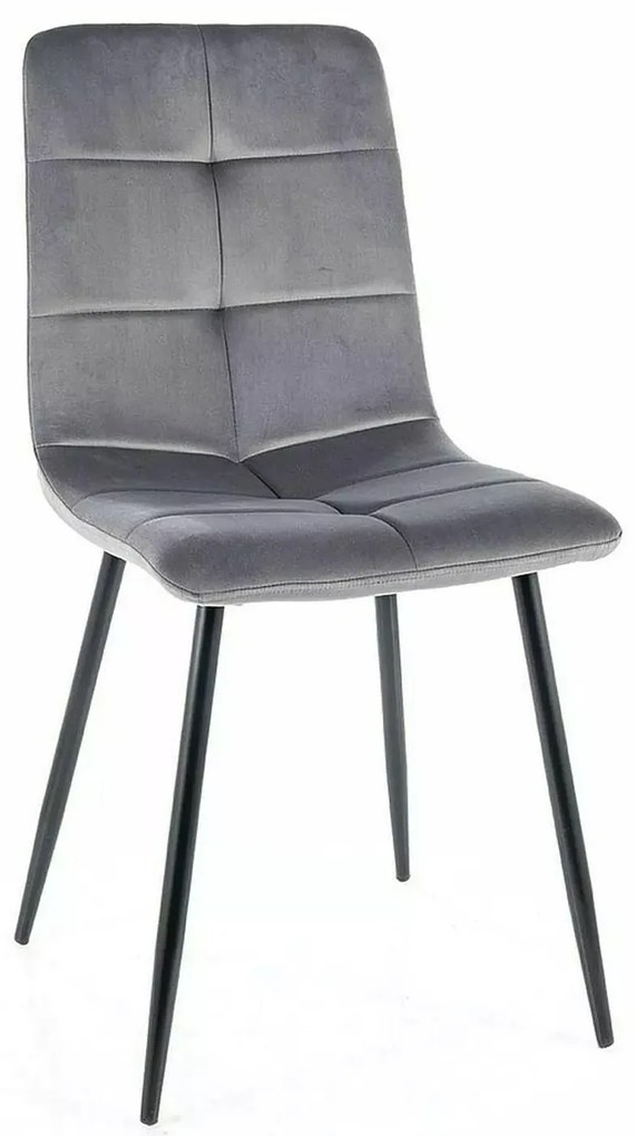 Sametová jídelní židle Ivo šedá