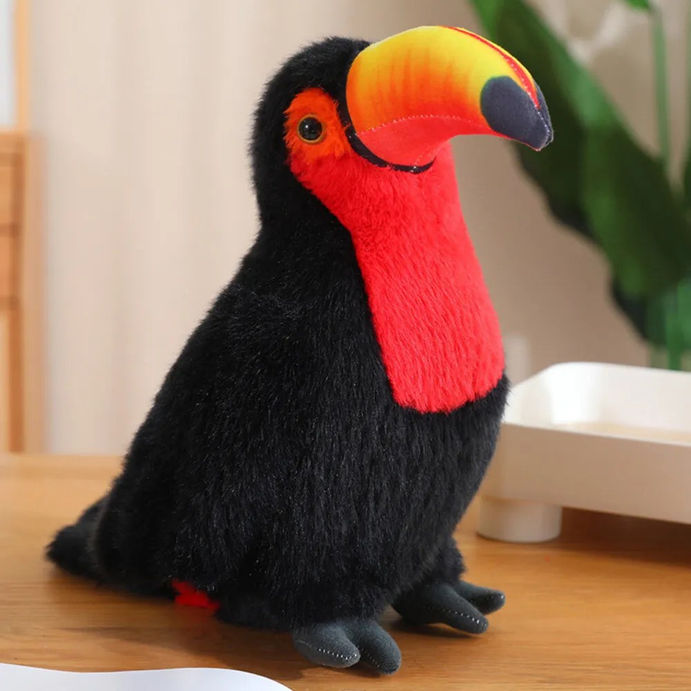 LEAN Toys Plyšový tukan maskot plyšová hračka červený 35 cm