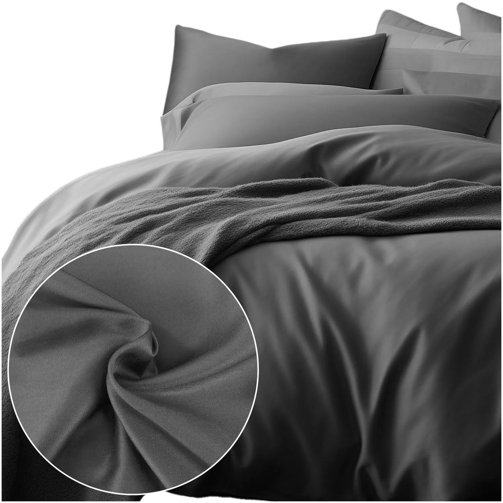 SATÉNOVÉ OBLIEČKY SATINLOVE CLASSIC 140X200 CM, 1KS 70X80 CM SIVÉ