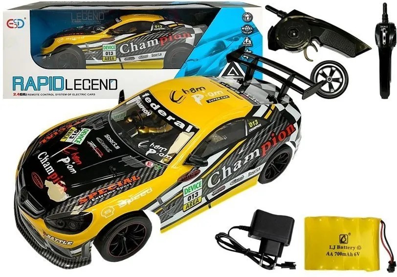 LEAN Toys Diaľkovo ovládané športové autíčko 2,4 GHz, žlté