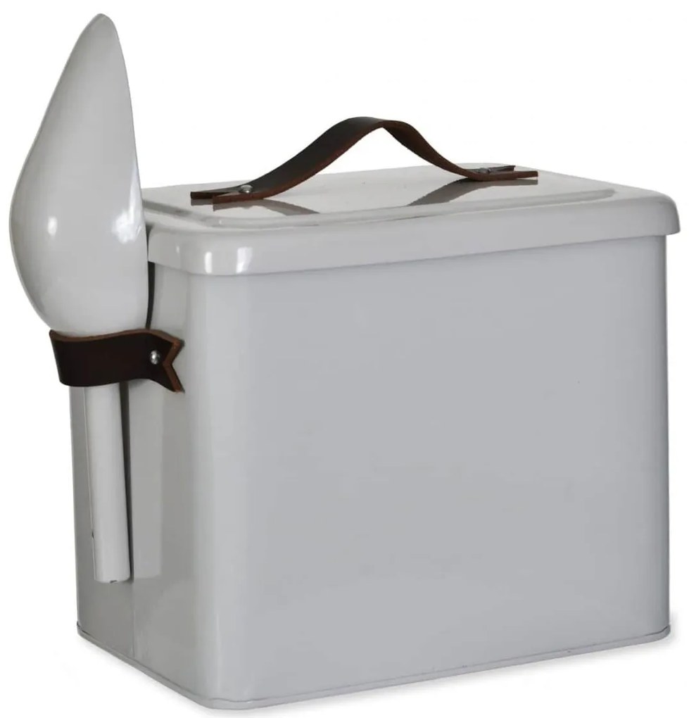 Garden Trading Plechová dóza na granule Small Leather Handl 3,5 l