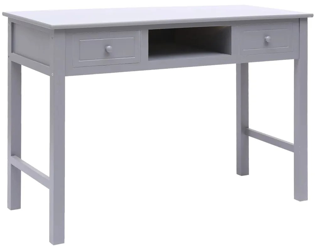 vidaXL Písací stôl sivý 110x45x76 cm drevený