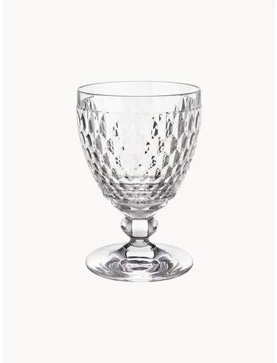 Krištáľové poháre na vodu's reliéfom Boston, 4 ks