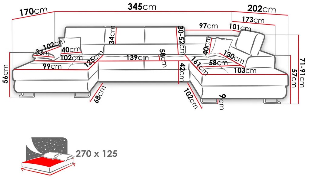 Rohová sedacia súprava Alphard Bis (P) (ekokoža soft 017 + lux 06 + ekokoža soft 017). Vlastná spoľahlivá doprava až k Vám domov. 1051160