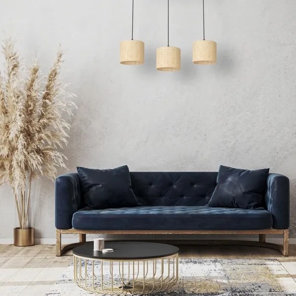 Luster na lanku RATTAN 3xE27/60W/230V ratan