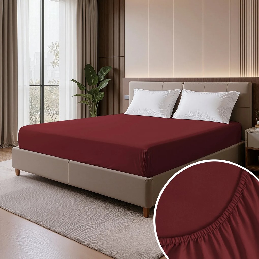MAKOSATÉNOVÉ PRESTIERADLO NOVA3 100X200 CM BORDOVÉ