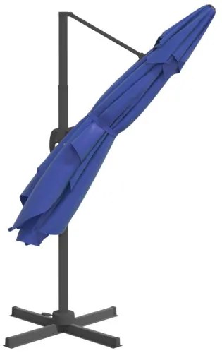 vidaXL LED konzolový slnečník azúrovomodrý 400x300 cm-