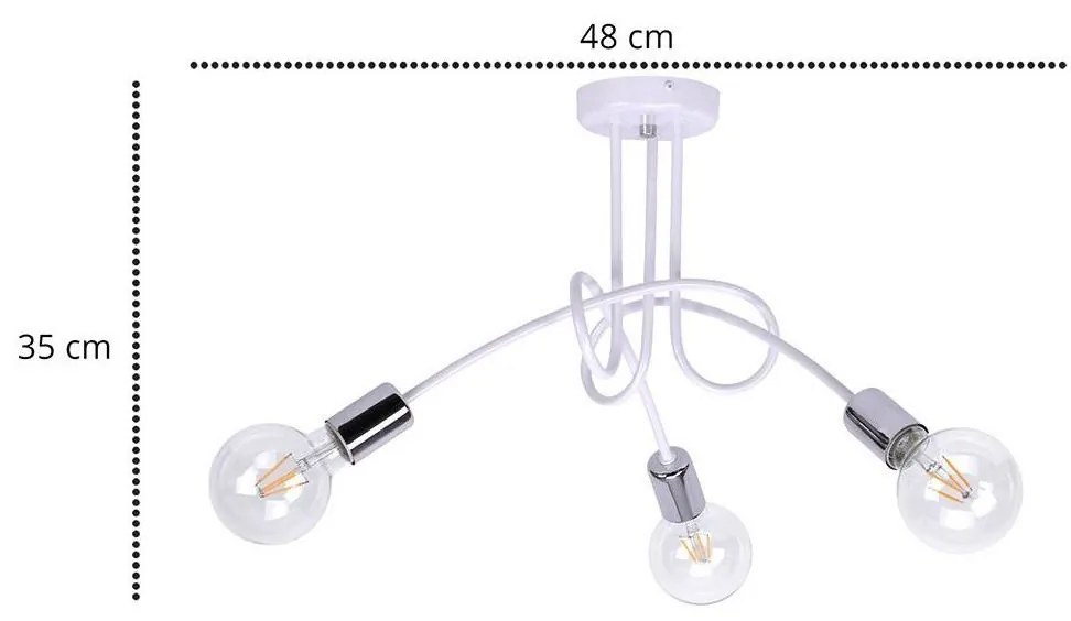 Stropné svietidlo EDISON 3, výber z 3 farieb, CH