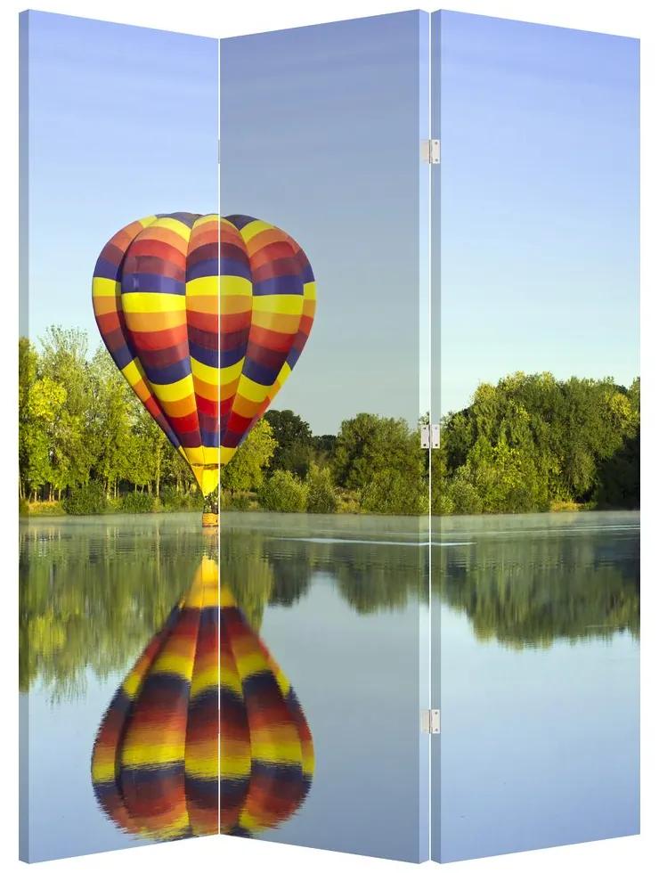 Paraván - Teplovzdušný balón na jazere (126x170 cm)