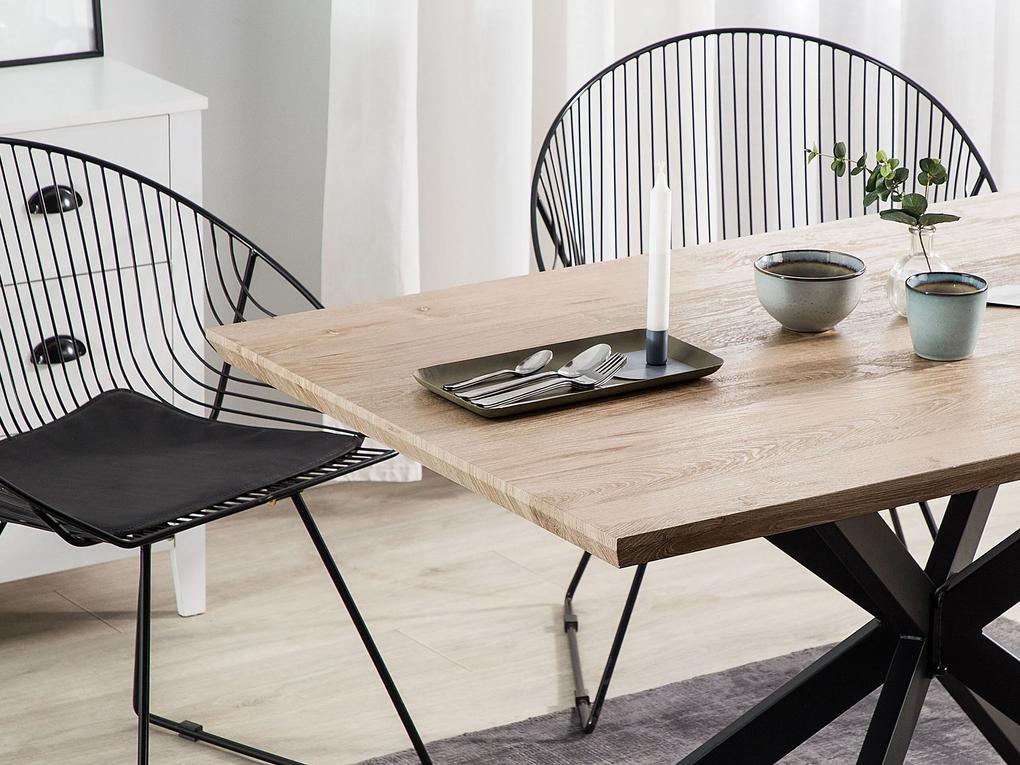 Jedálenský stôl 140 x 80 cm svetlé drevo/čierna SPECTRA Beliani