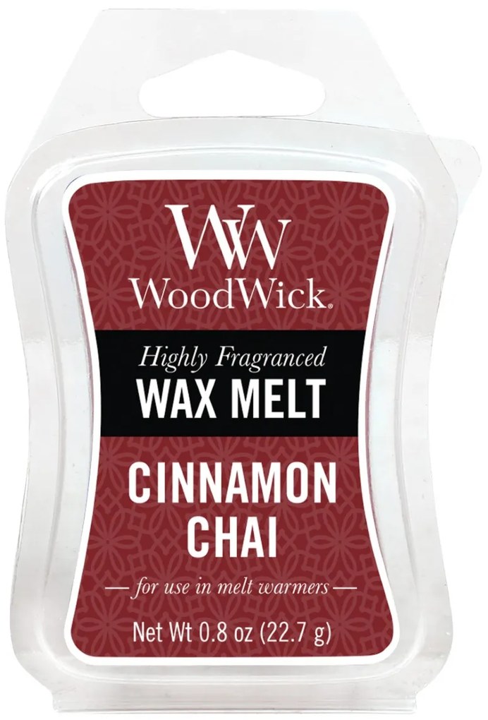 WoodWick červené vonné vosk do aromalampy Cinnamon Chai