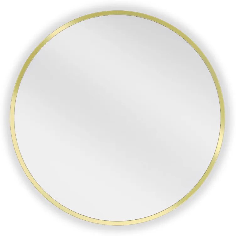 Mexen Loft, okrúhle kúpeľňové zrkadlo 50 cm, farba rámu zlatá lesklá, 9850-050-050-000-50