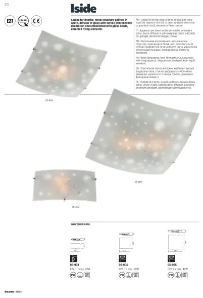 Redo 05-905 - Stropné svietidlo ISIDE 2xE27/42W/230V 39x39 cm číre