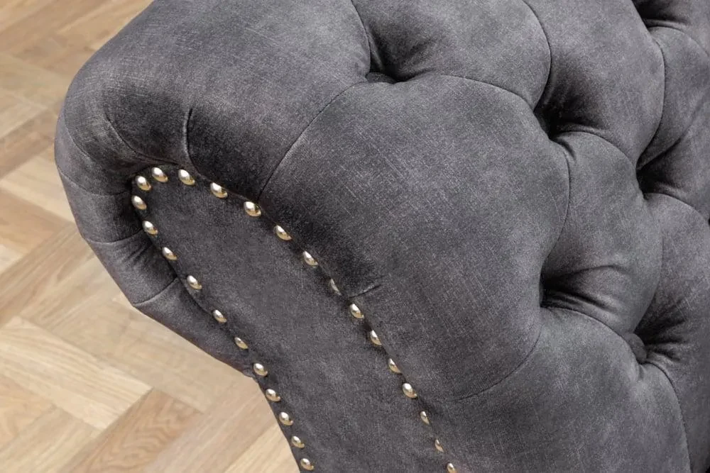 Invicta Interior - Leňoška CHESTERFIELD 170 cm šedá zamat
