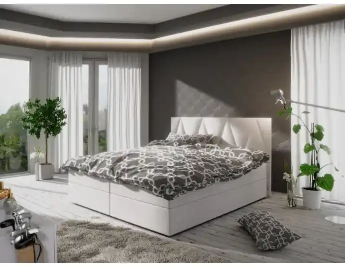 Moderná posteľ s úložným priestorom 140x200 STIG 3 - béžová | Biano