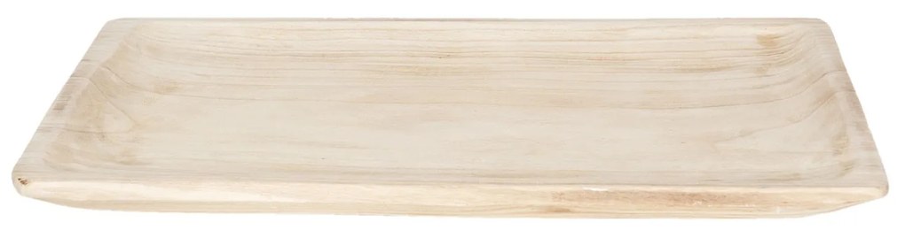 Obdĺžnikový prírodne drevený vydlabaný podnos - 51 * 32 * 4 cm