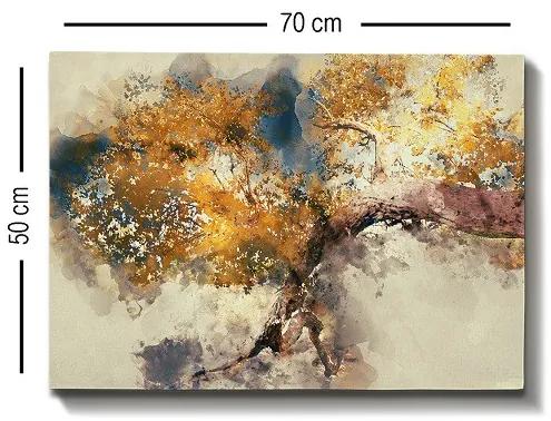 (3686) YELLOW TREE nástenná maľba na plátne