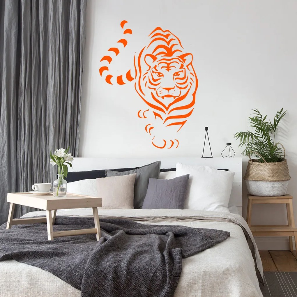 Veselá Stena Samolepka Tiger indický Farba: fialová, Veľkosť: 60 x 46 cm