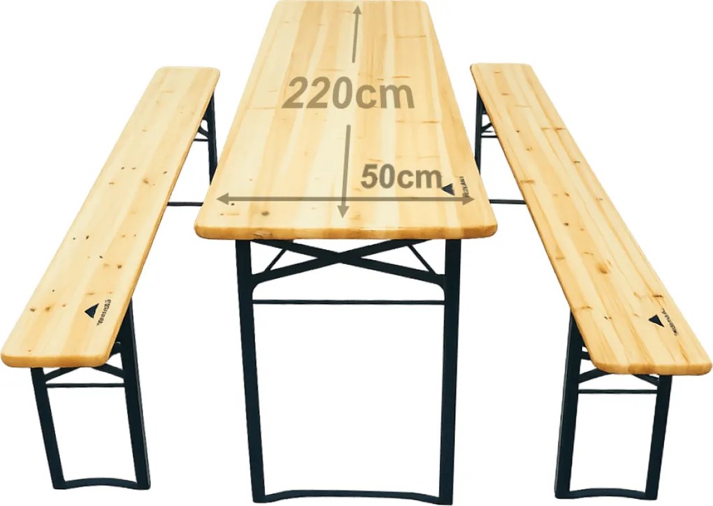 Drevený pivný set - 220cm, 50cm