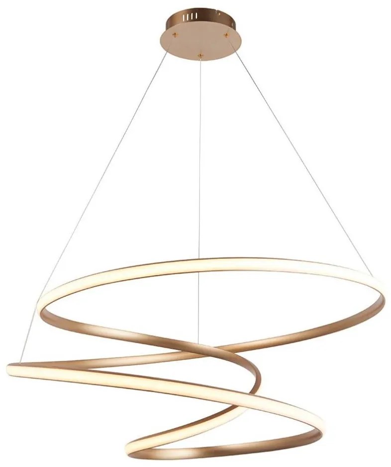 Endon 97639 - LED stmievateľný luster na lanku TWIRL LED/88W/230V 3000K zlatý