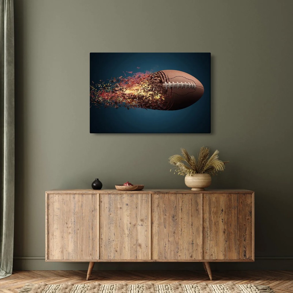 Obraz - Ragbyová lopta v akcii (90x60 cm)