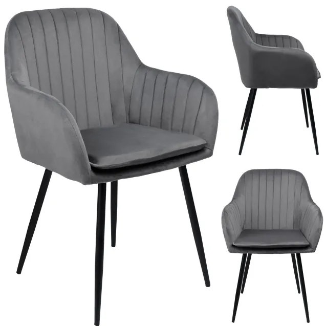 Jedálenská stolička SEVILLA zamatová, grafitová
