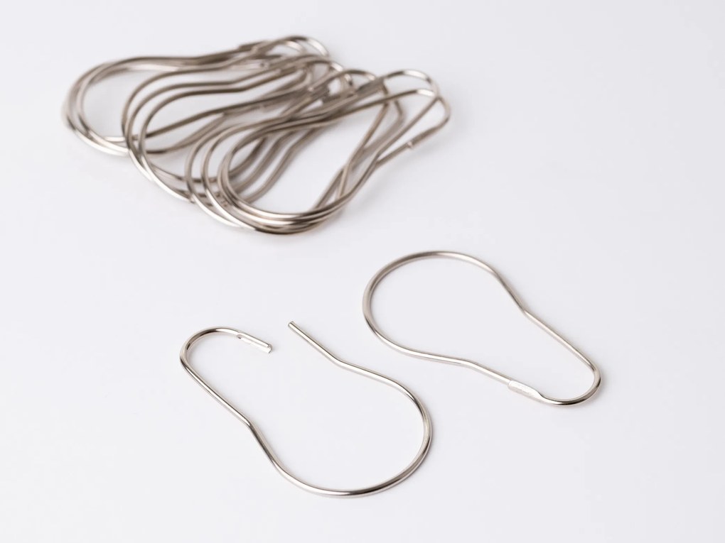 Krúžky na sprchový záves - kovové 12 ks