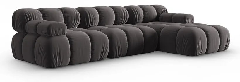 Tmavosivá zamatová pohovka 285 cm Bellis – Micadoni Home