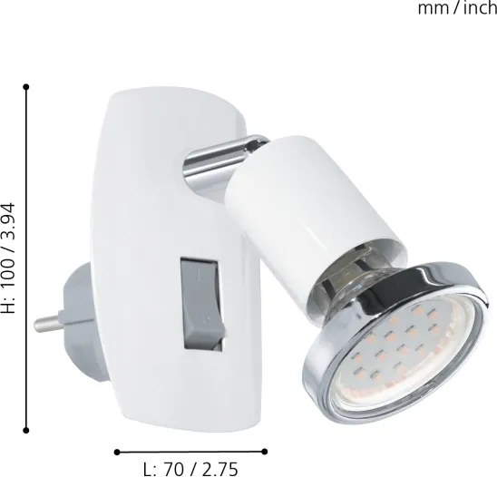 Eglo 902365 - LED svietidlo do zásuvky MINI 1xGU10/2,8W/230V biela