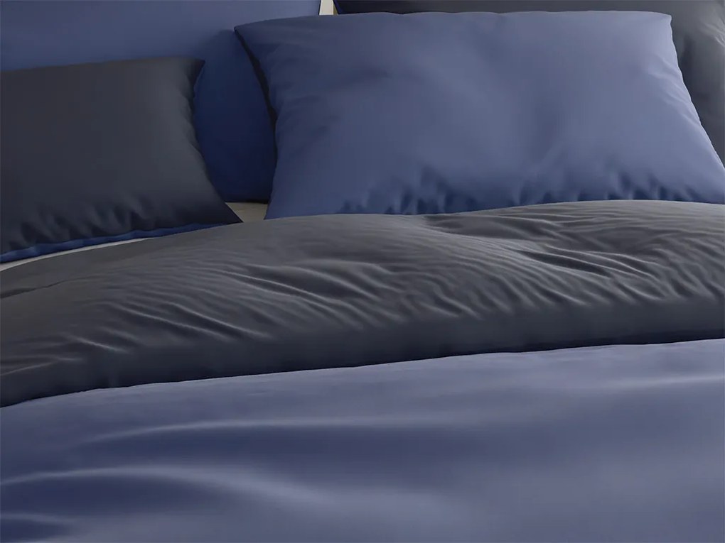 Bavlnené obliečky MONOCHROMATIC sivo-modré Rozmer obliečky: 70 x 90 cm | 140 x 200 cm