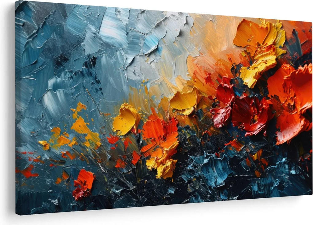 Obraz - Abstraktná maľba kvetov III. (90x60 cm)