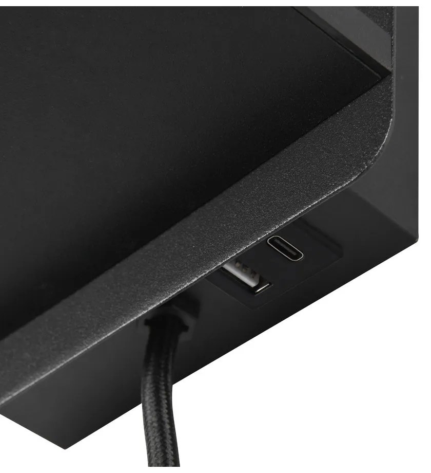 Matne čierne nástenné svietidlo Comfort – Trio