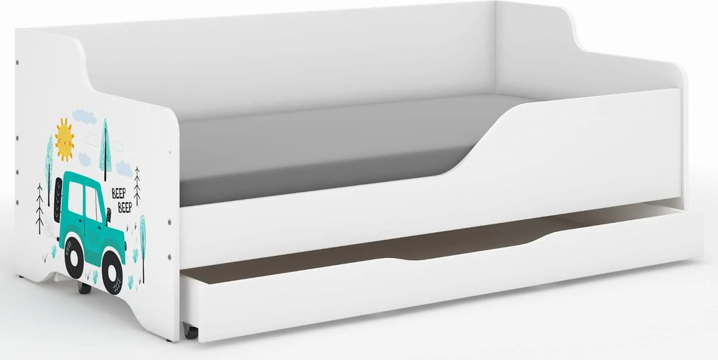 Wooden Toys Detská posteľ LILU 160x80 AUTÍČKA – bočnice