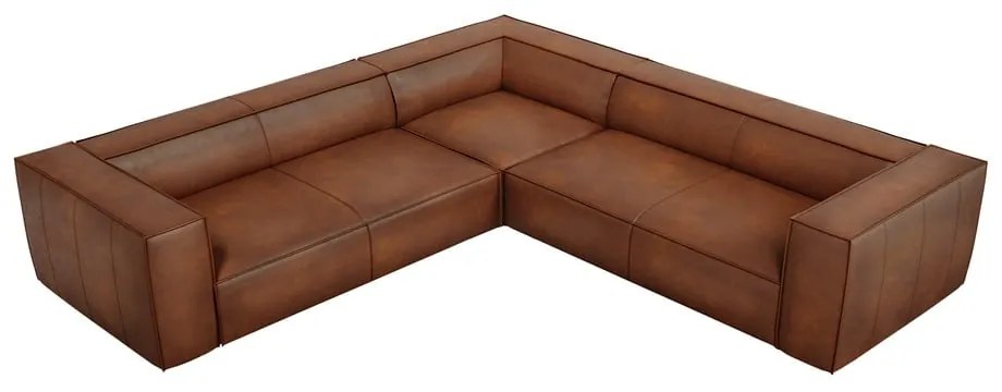 Koňakovohnedá kožená rohová pohovka (variabilná) Madame - Windsor & Co Sofas