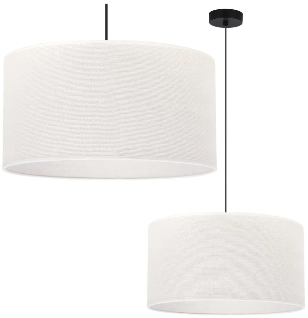 Light Home Závesné svietidlo Juta, 1x biele jutové tienidlo, (fi 45cm), b