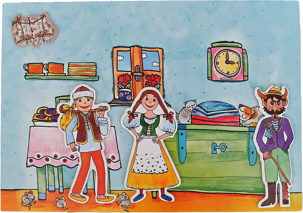 MARIONETINO Bábky a kulisy k rozprávke Čert a Káča