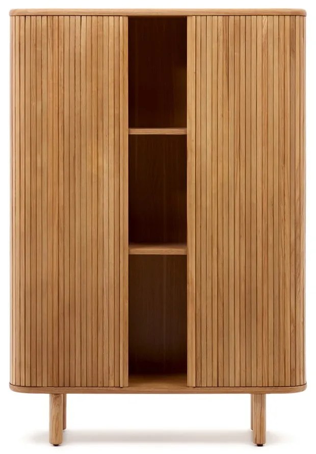 Skrinka v dekore jaseňa s posuvnými dverami v prírodnej farbe 110x160x40 cm Mailen – Kave Home