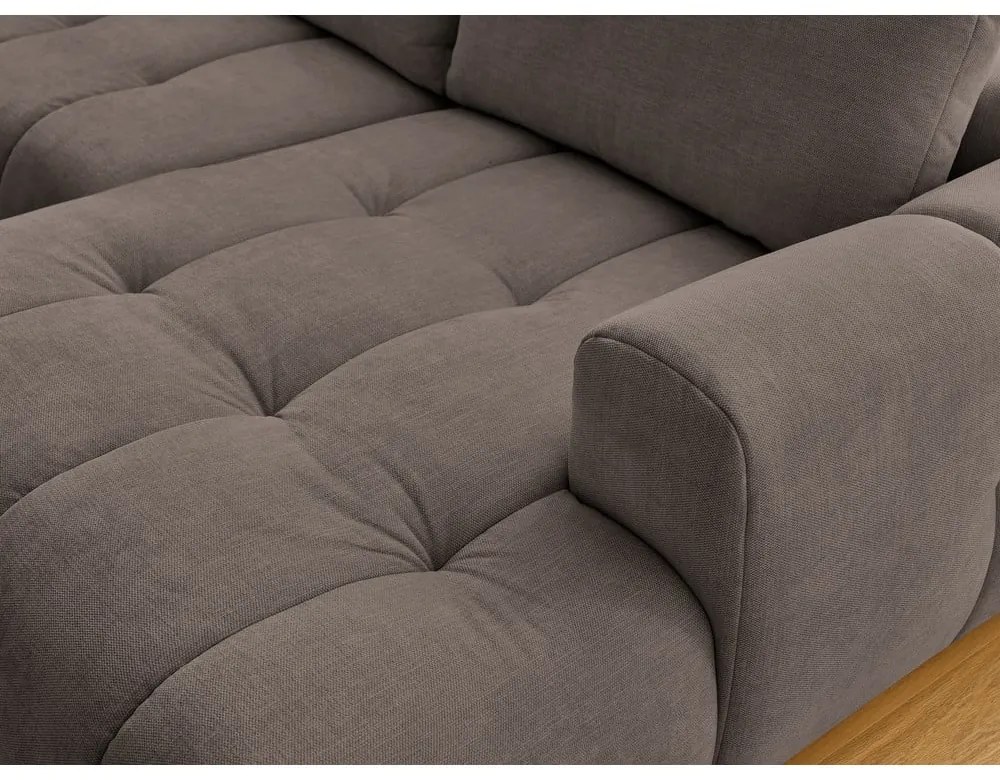 Taupe rozkladacia/s úložným priestorom rohová pohovka (ľavý roh/do tvaru "U") Fuji – Bobochic Paris