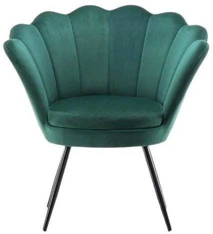 LuxuryForm DESIGN Kreslo FREY VELUR s čiernymi nohami - zelené