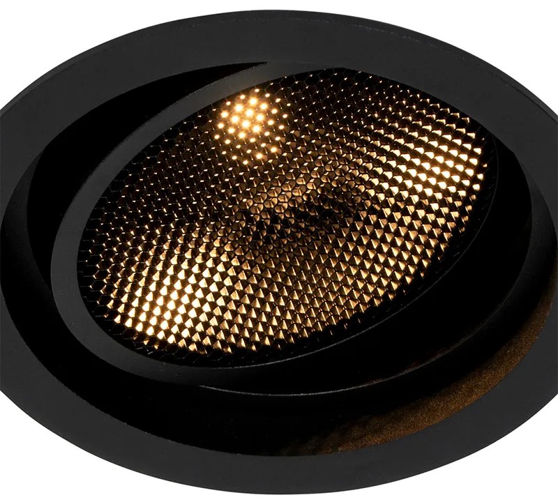 Inteligentné zapustené bodové svietidlo čierne nastaviteľné vrátane Wifi GU10 111mm - Coop 111 Honey