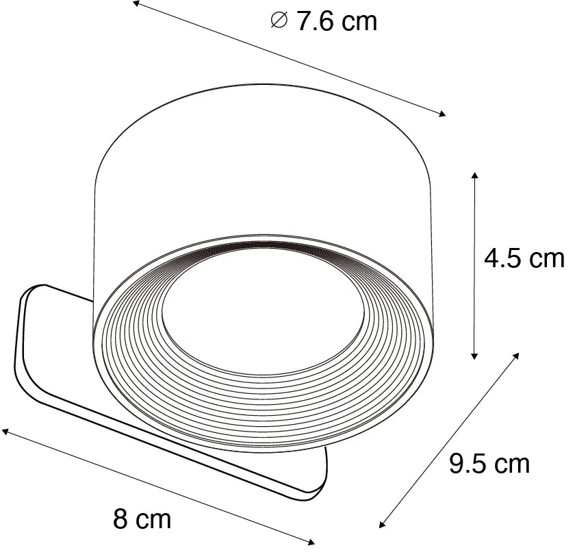 Sada 4 moderných nástenných a stropných svietidiel bielej farby vrátane LED nabíjateľných - Bright