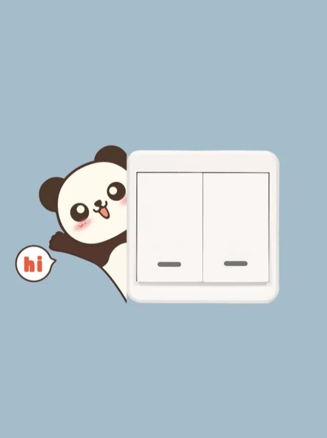Veselá Stena Samolepka na stenu na stenu na vypínač Panda