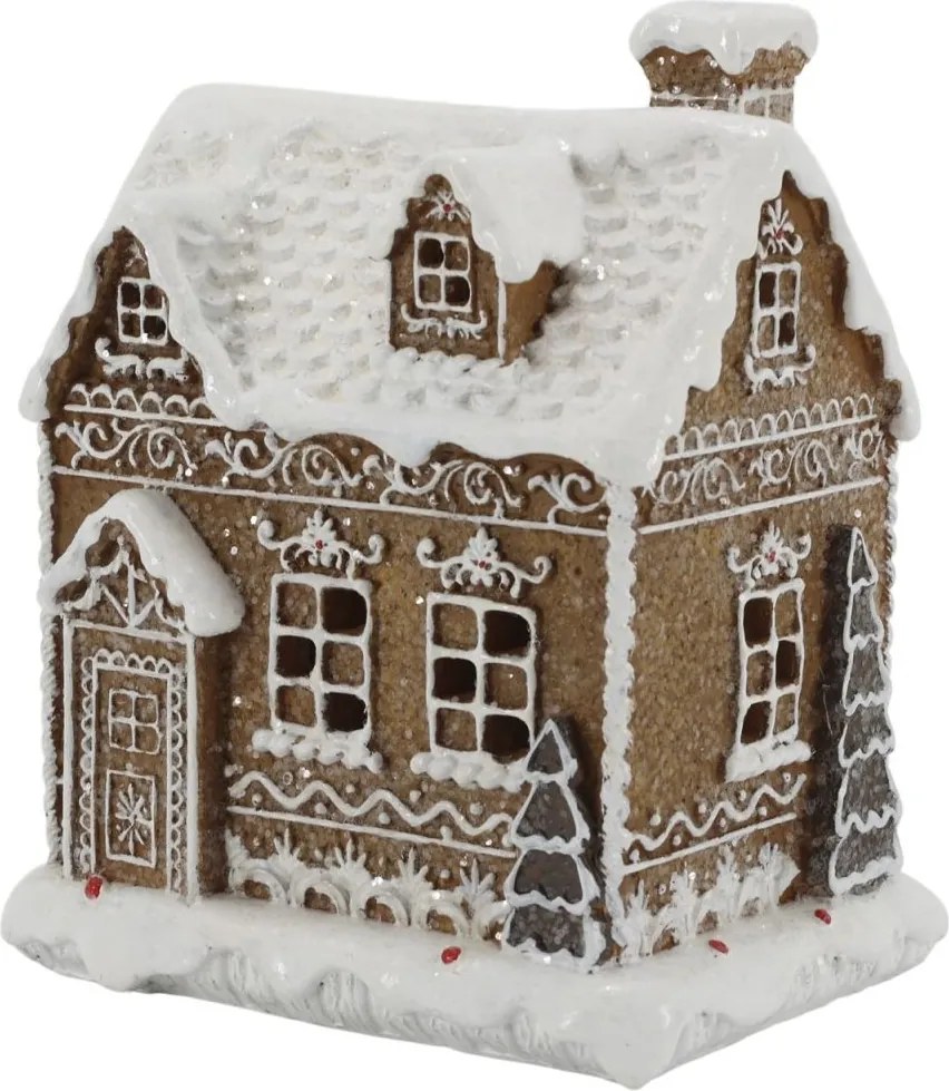 Perníková chalúpka s LED svetielkami Noël Gingerbread – 13*11*17 cm / 3xAA