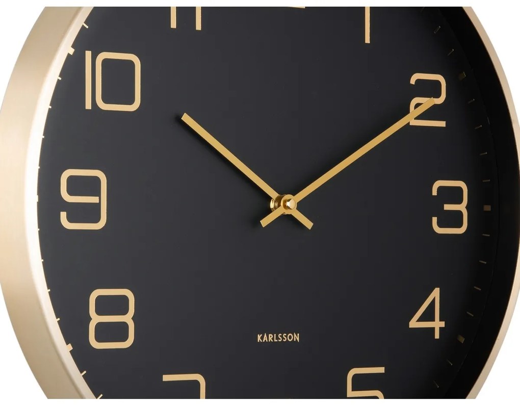 Karlsson 5973BK dizajnové nástenné hodiny čierne,priemer 40 cm