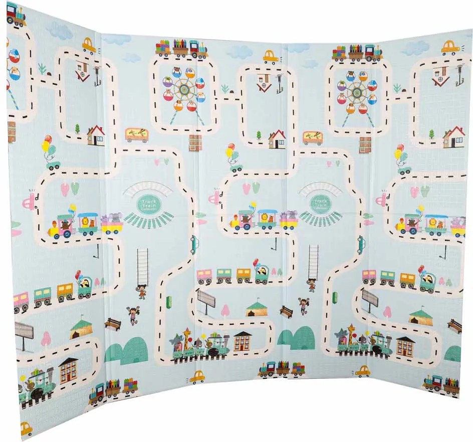 KIK Detská penová podložka 150x200 cm, dvojstranná skladacia, Street Designs