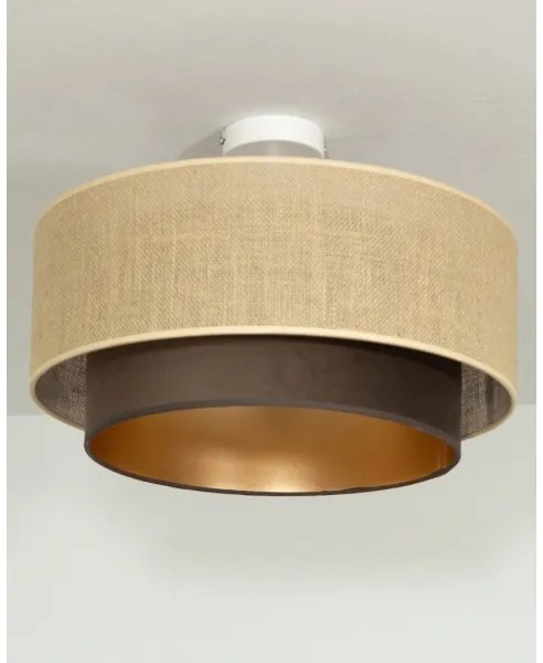 Prisadený luster SARTA 1xE27/60W/230V hnedá/juta