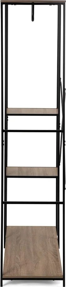 Noela Oceľový stojací vešiak s policami ATTRE čierny