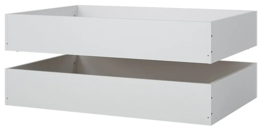 Biele zásuvky pod posteľ v súprave 2 ks 90x190/140x190 cm Naia – Tvilum