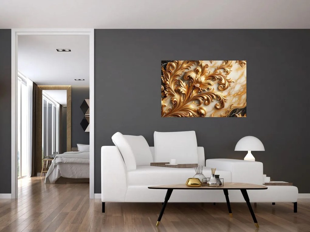 Obraz - Mramor so zlatom (90x60 cm)