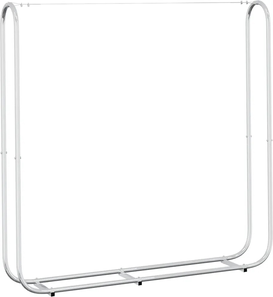 vidaXL Regál na krbové drevo 150x25x150 cm, pozinkovaná oceľ